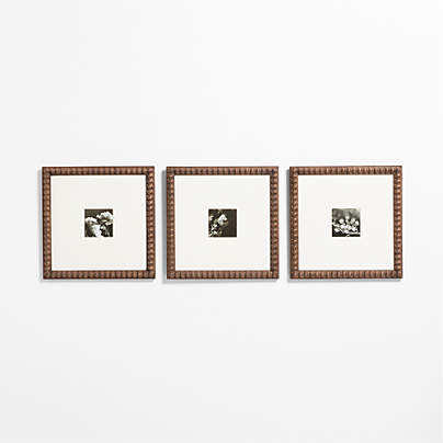 Elmhurst Beaded Walnut Wall Frame, Set of 3