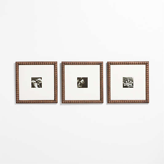 Elmhurst Beaded Walnut Wall Frame, Set of 3