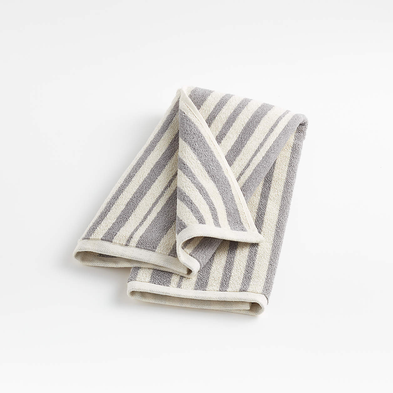 Elmont Slate Stripe Bath Towels Crate & Barrel
