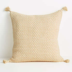 yellow and white throw pillows