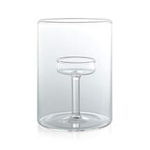 Porte-bougie en verre givré Elsa de Crate & Barrel