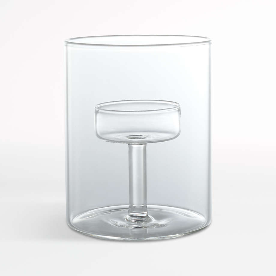 Elsa Small Glass Tealight Candle Holder + Reviews Crate & Barrel