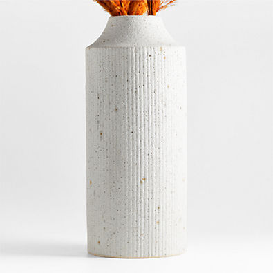 View Ema Extra-Large White Ceramic Floor Vase 24" details