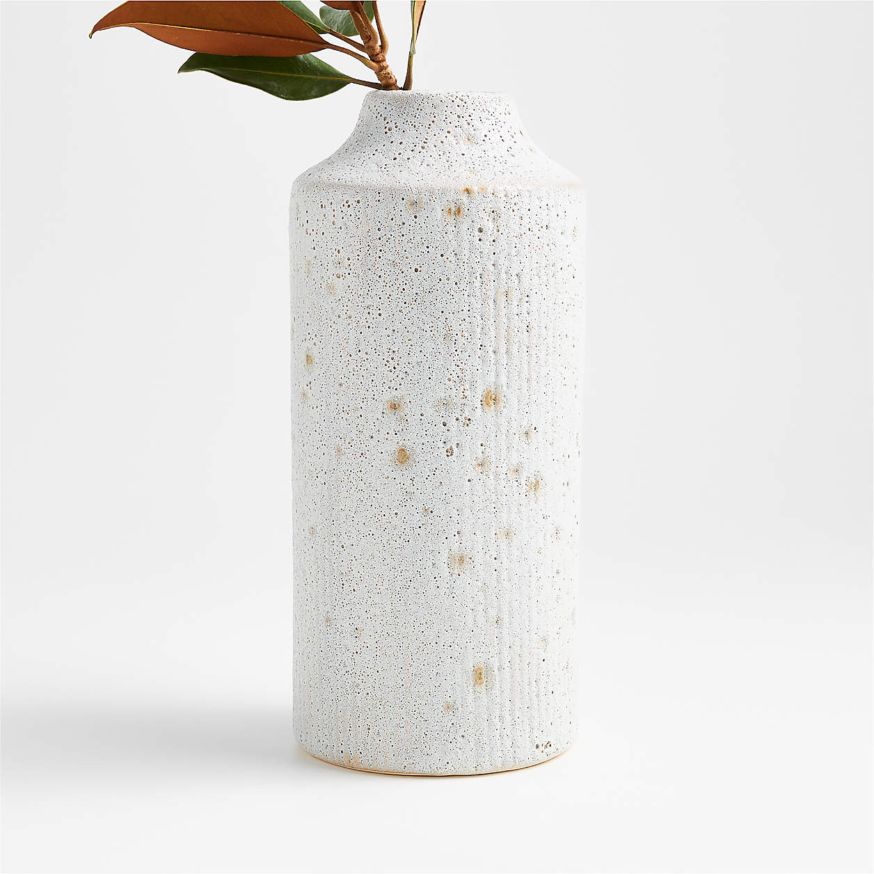 Ema Ceramic White Vase + Reviews Crate & Barrel