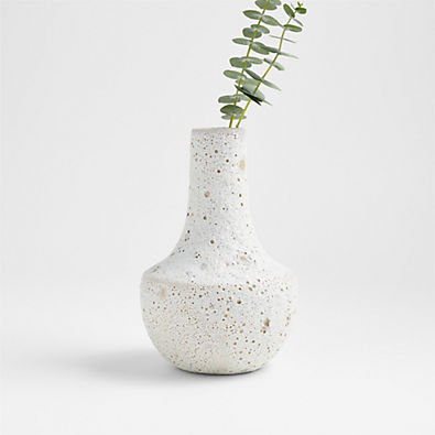 View Ema Small White Ceramic Vase 8" details