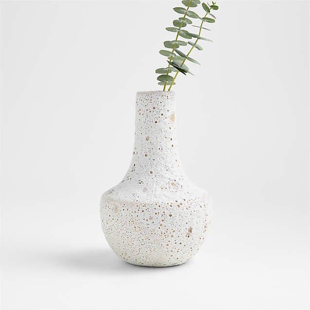 Ema Ceramic White Vase + Reviews Crate & Barrel