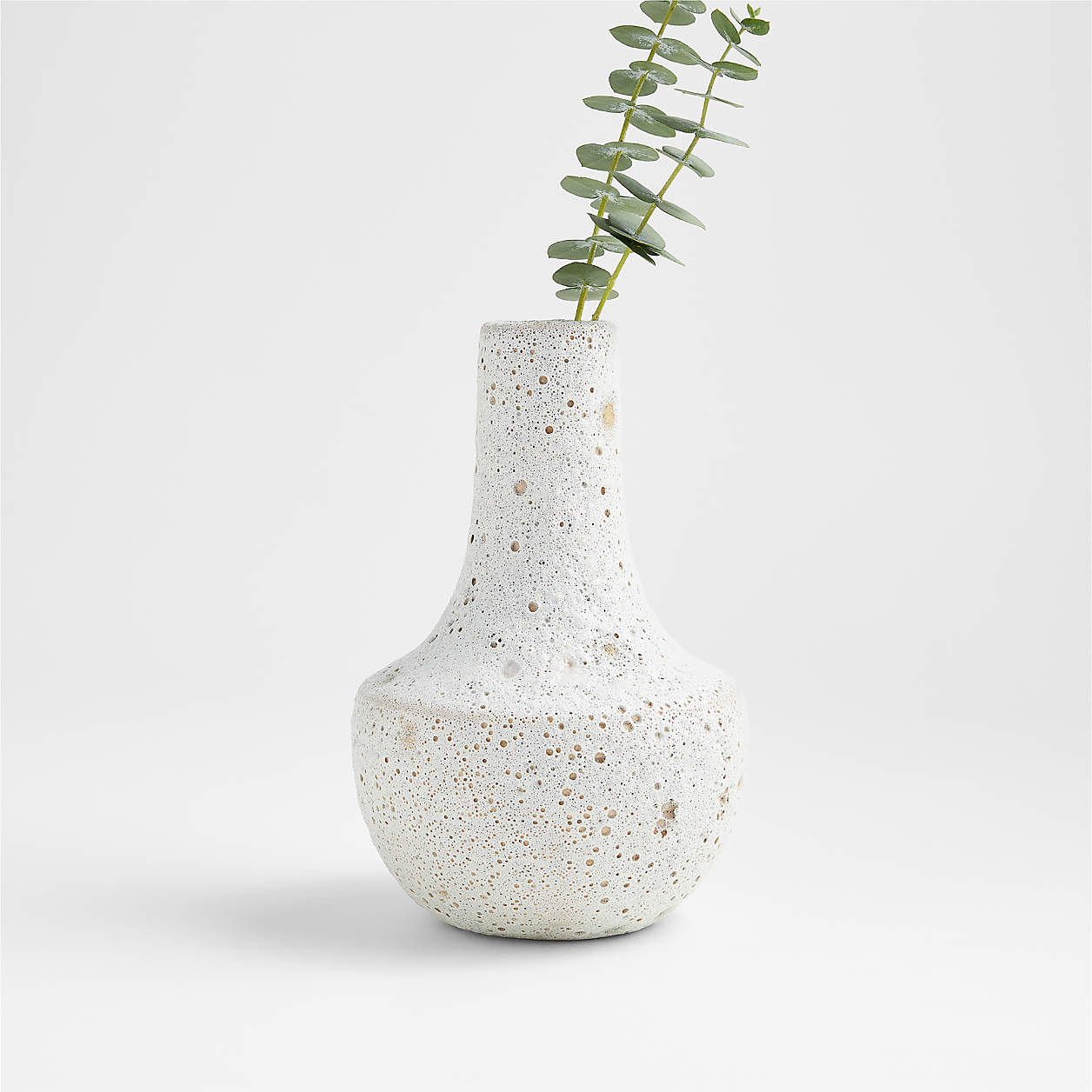 Ema Ceramic Small White Vase + Reviews Crate & Barrel