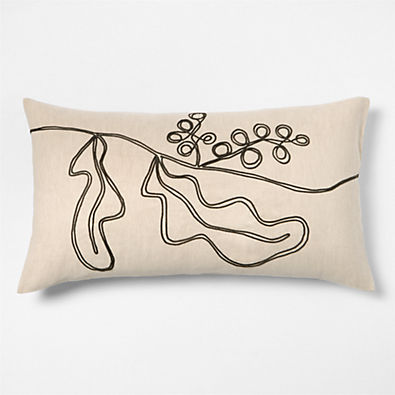 View Embroidered Australian Botanical Organic Cotton Linen King Bed Pillow Sham details