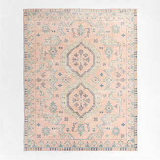 Ember Pink Floral Washable Area Rug 4'x6'