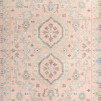 Ember Pink Floral Washable Kids 12"x18" Rug Swatch