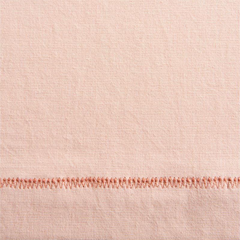 Elegant Pink Embroidered Stitch Organic Cotton Blackout Curtain Panel 44"x63" - image 3 of 5