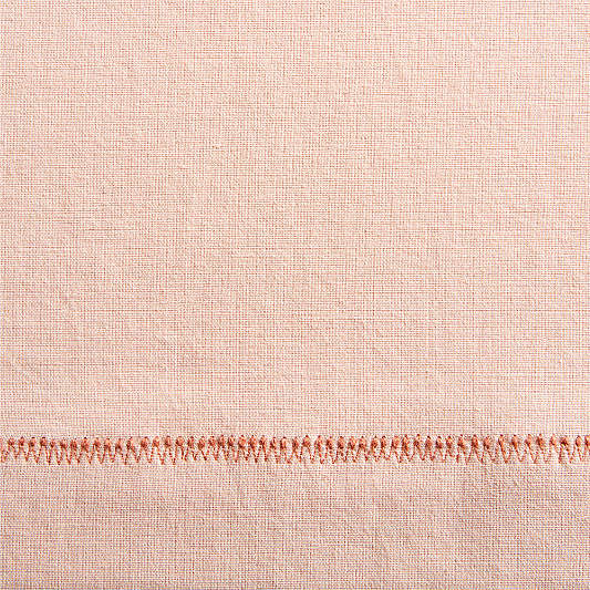 Elegant Pink Embroidered Stitch Organic Cotton Blackout Curtain Panel