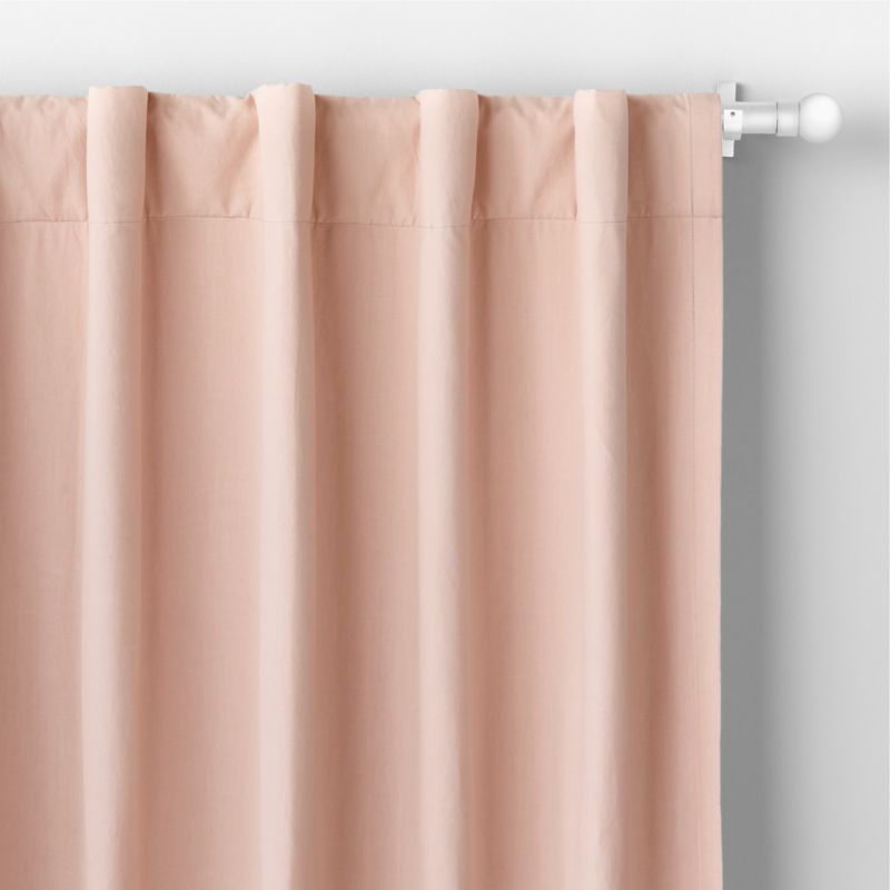 Elegant Pink Embroidered Stitch Organic Cotton Blackout Curtain Panel 44"x63" - image 2 of 5