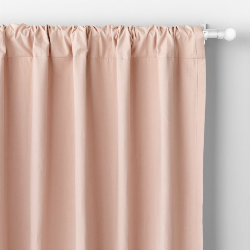 Elegant Pink Embroidered Stitch Organic Cotton Blackout Curtain Panel 44"x63" - image 1 of 5