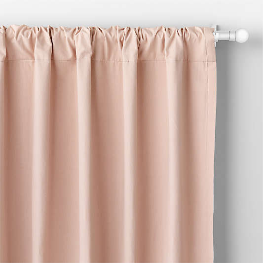 Elegant Pink Embroidered Stitch Organic Cotton Blackout Curtain Panel