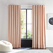 Elegant Pink Embroidered Stitch Organic Cotton Blackout Curtain Panel 44"x96"