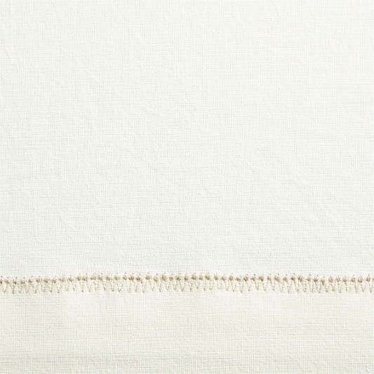 Pampas Ivory Embroidered Stitch Organic Cotton Blackout Curtain Panel