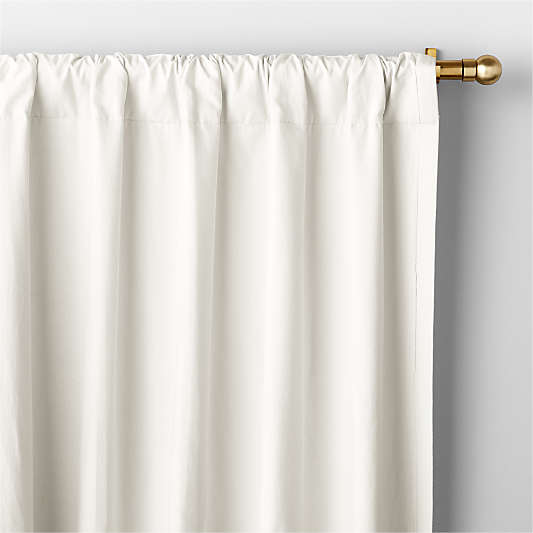 Pampas Ivory Embroidered Stitch Organic Cotton Blackout Curtain Panel 44"x96"