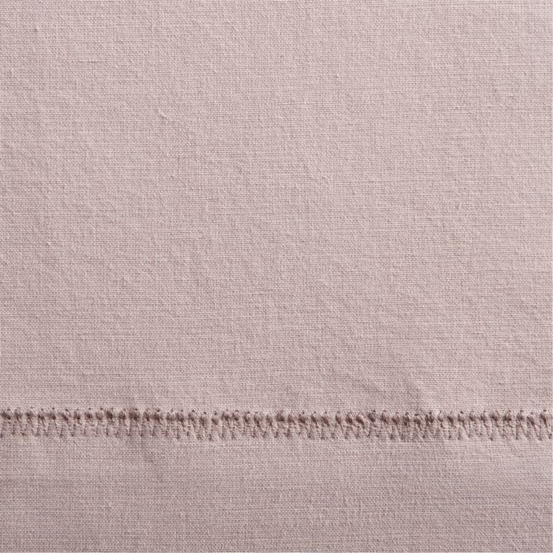 Rosy Lilac Embroidered Stitch Organic Cotton Blackout Curtain Panel 44"x84" - image 3 of 5