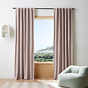 Rosy Lilac Embroidered Stitch Organic Cotton Blackout Curtain Panel 44"x63"