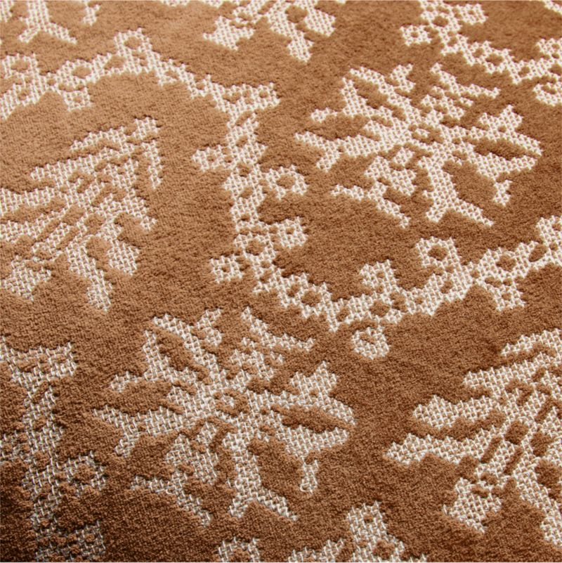 Embroidered Garland Velvet 22"x15" Camel Tan Throw Pillow Cover - image 1 of 5