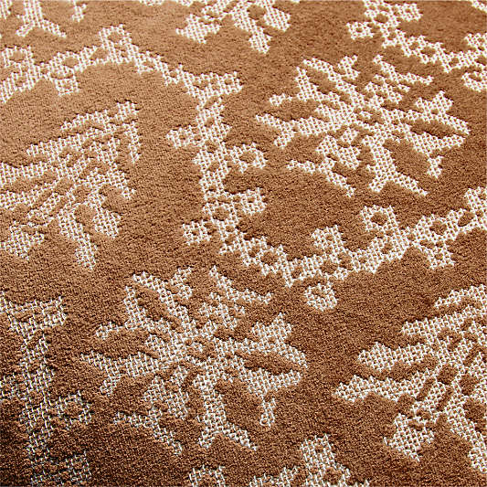 Embroidered Garland Velvet 22"x15" Camel Tan Throw Pillow Cover