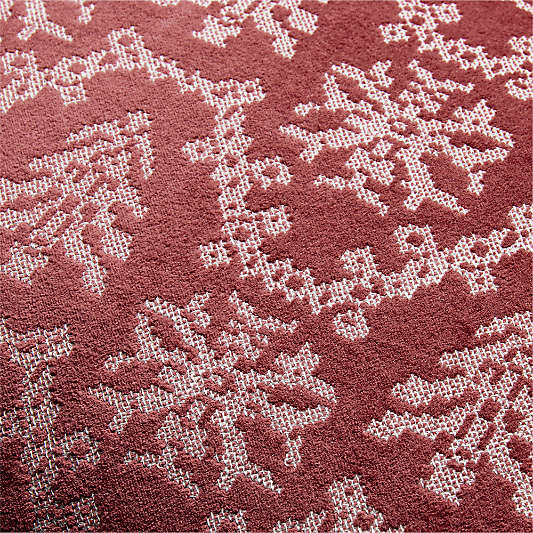 Embroidered Garland Velvet 22"x15" Garnet Red Throw Pillow Cover