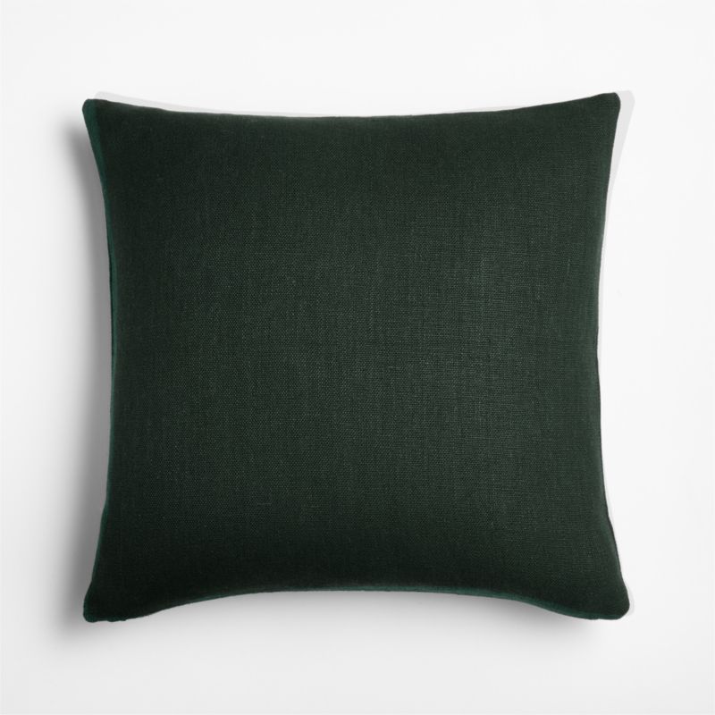 Embroidered Trees Linen 20"x20" Spruce Green Throw Pillow Cover - image 3 of 5