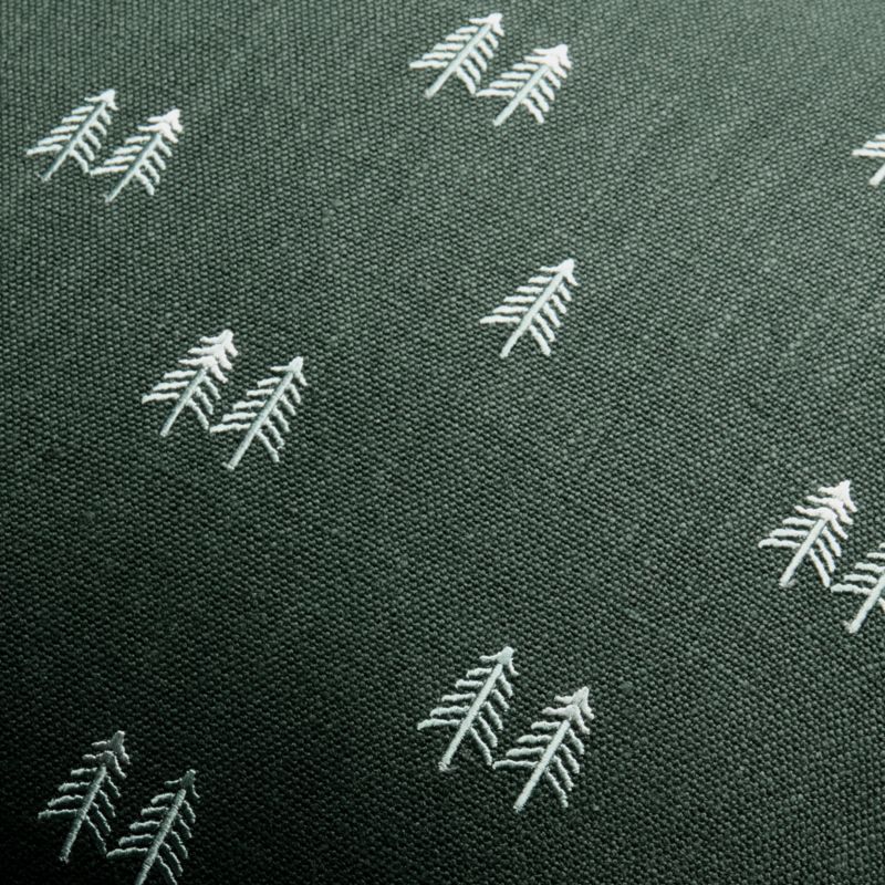 Embroidered Trees Linen 20"x20" Spruce Green Throw Pillow Cover - image 1 of 5