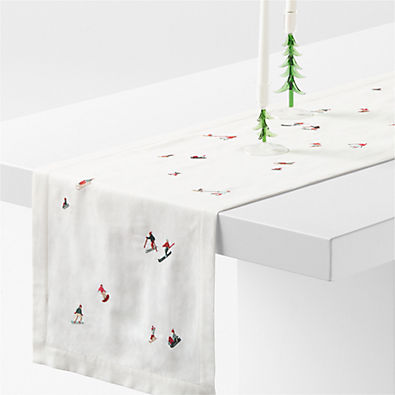 View Embroidered Skier 120" Table Runner details