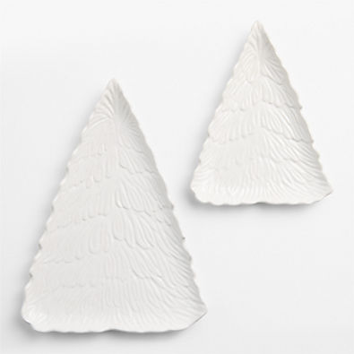 View Embossed Tree Stoneware Platters, Set of 2 details