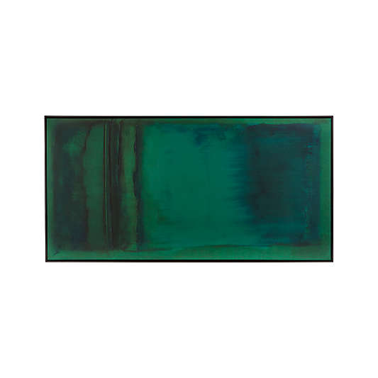 "Emerald" Framed Reproduction Abstract Wall Art Print 38"x74" by Susan Stone