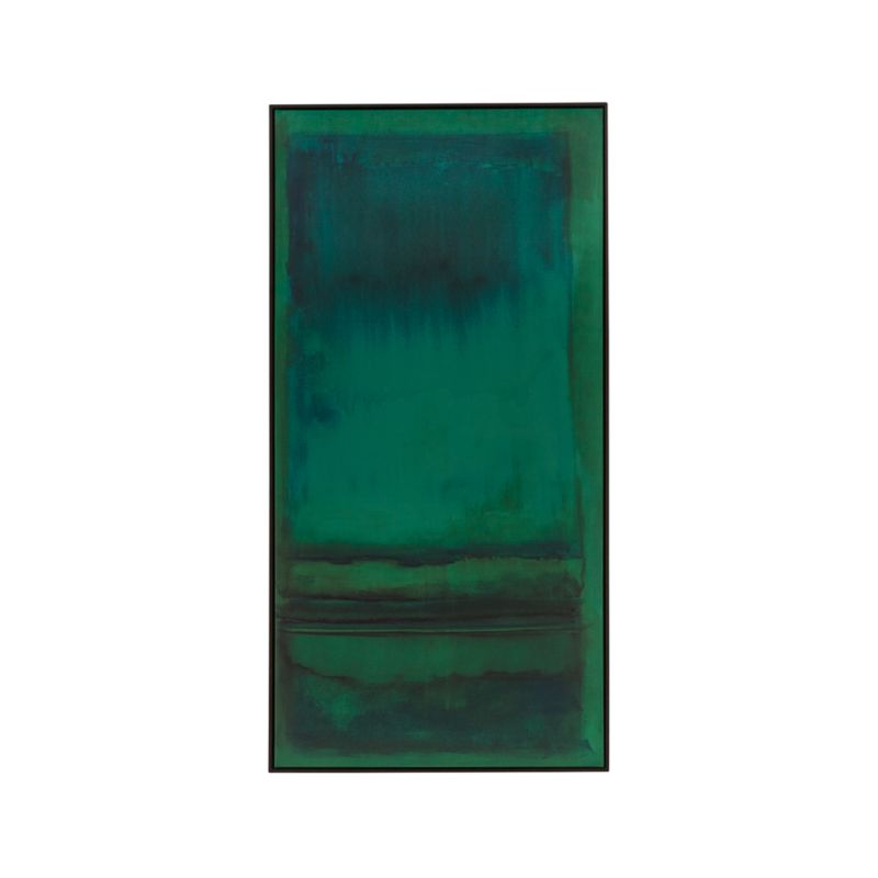 "Emerald" Framed Reproduction Abstract Wall Art Print 38"x74" by Susan Stone