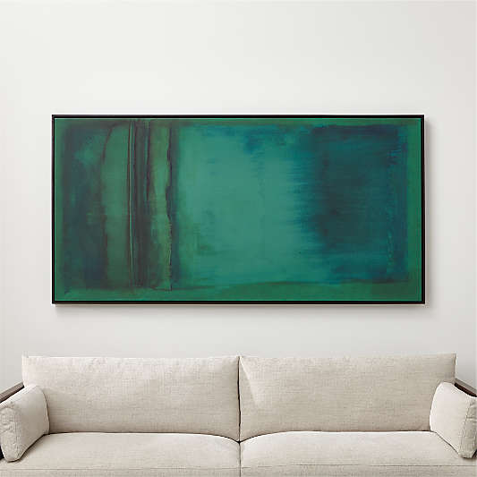 "Emerald" by Susan Stone Reproduction Abstract 38"x74" Framed Wall Art Print