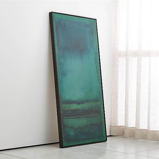 "Emerald" Framed Reproduction Abstract Wall Art Print 38"x74" by Susan Stone