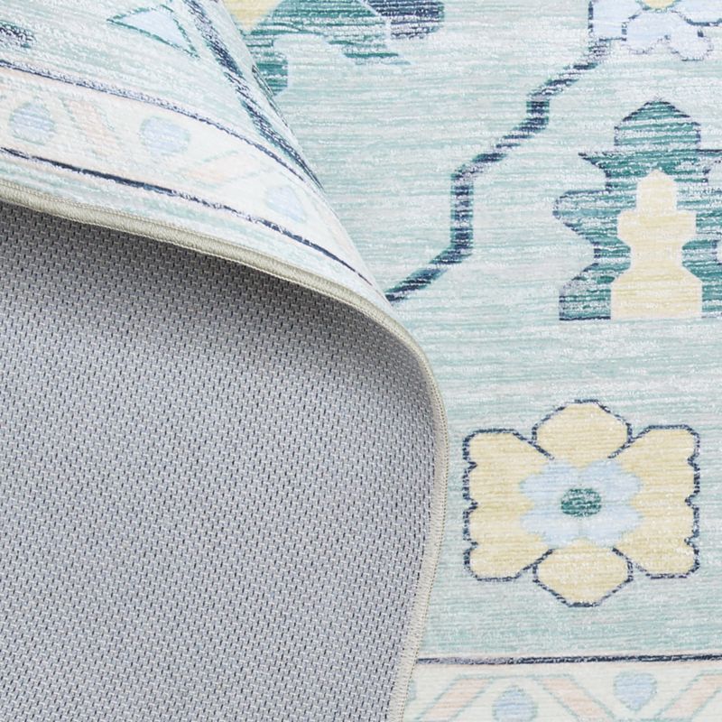Emery Green Floral Washable Kids Area Rug 4'x6' - image 3 of 5
