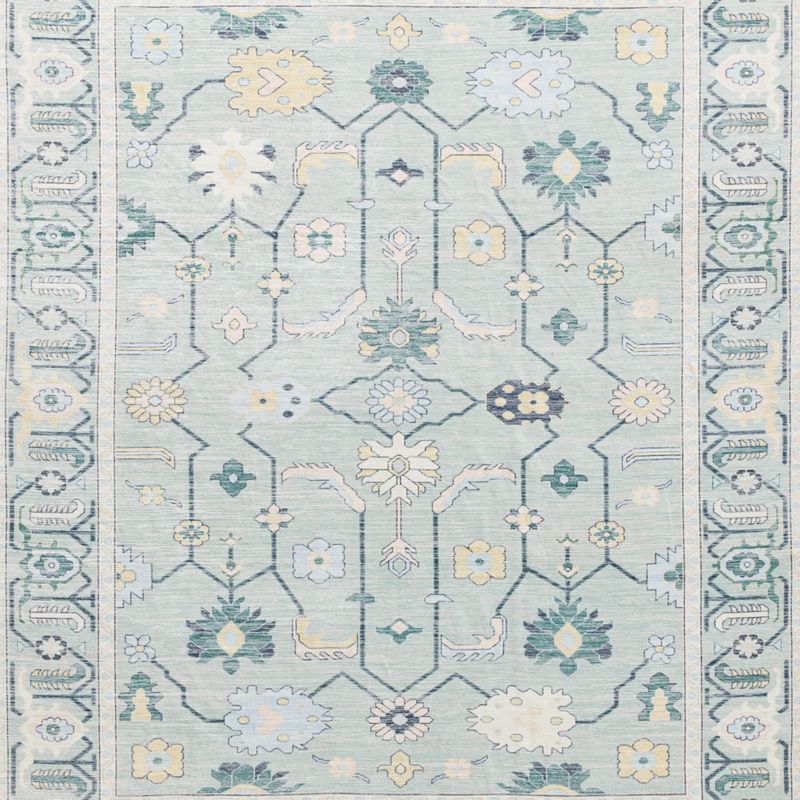Emery Green Floral Washable Kids Area Rug 4'x6' - image 1 of 5