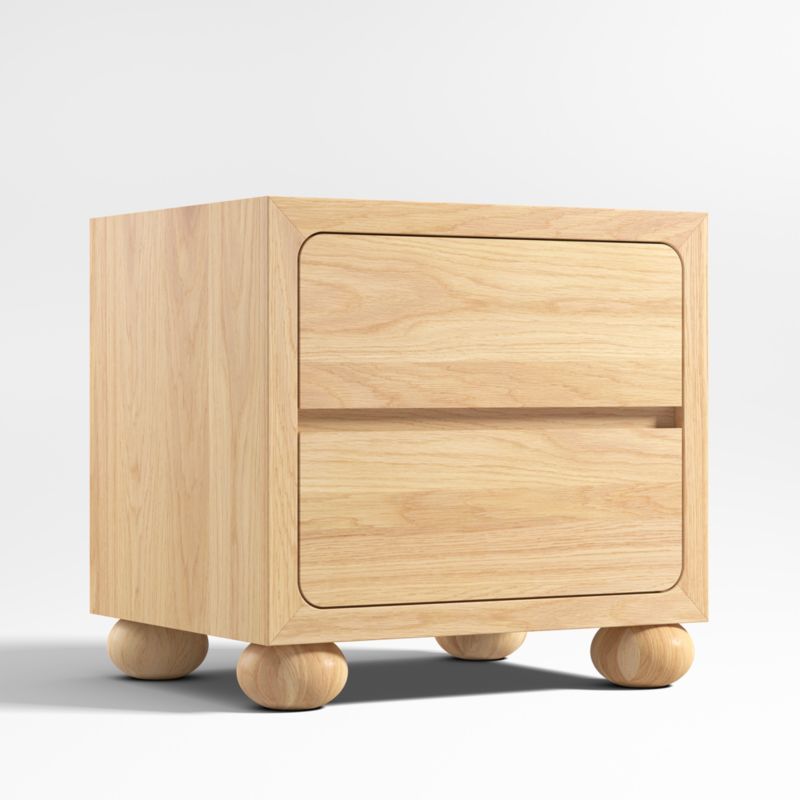 Set of 2 Emery Natural Oak Wood 2-Drawer Kids Nightstand - image 6 of 8