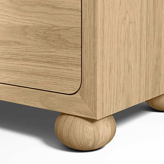 Emery Natural Oak Wood 2-Drawer Kids Nightstand