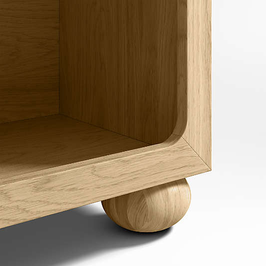Emery 36" Natural Oak Wood 2-Shelf Kids Bookcase
