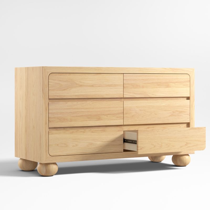 Emery Natural Oak Wood Wide 6-Drawer Kids Dresser - image 6 of 11