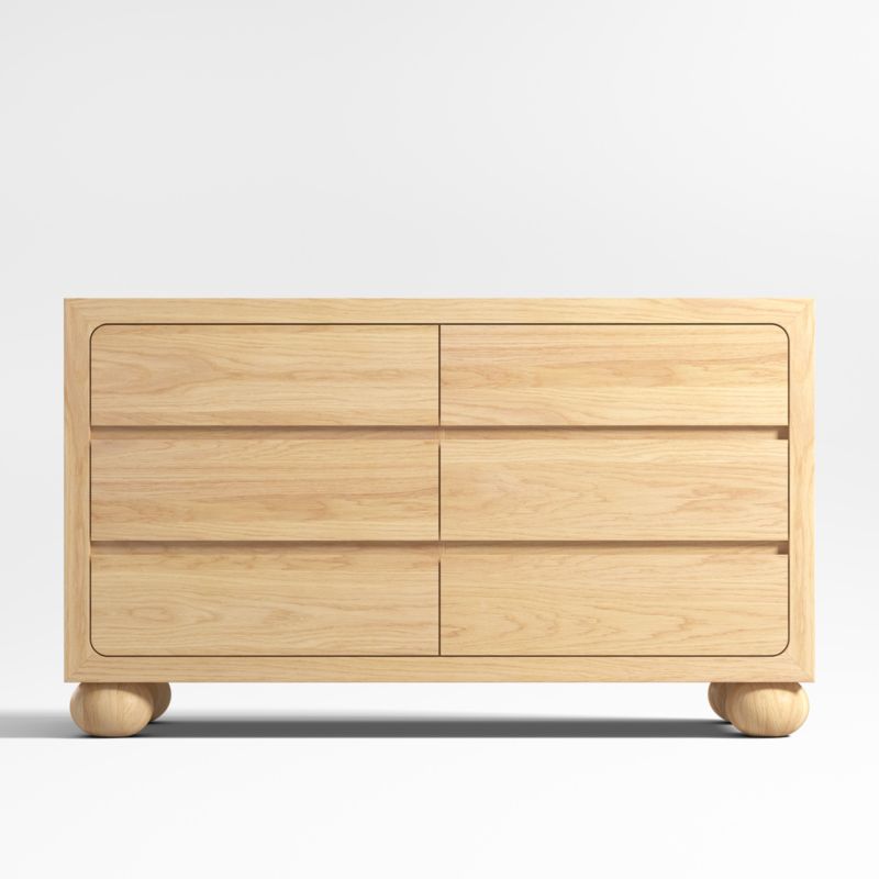 Emery Natural Oak Wood Wide 6-Drawer Kids Dresser - image 0 of 11