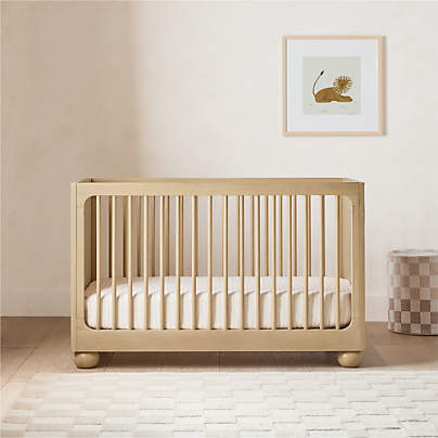 Emery Natural Oak Wood Convertible Crib