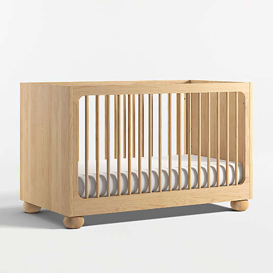Emery Natural Oak Wood Convertible Baby Crib