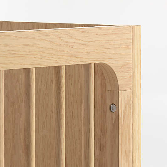 Emery Natural Oak Wood Convertible Baby Crib