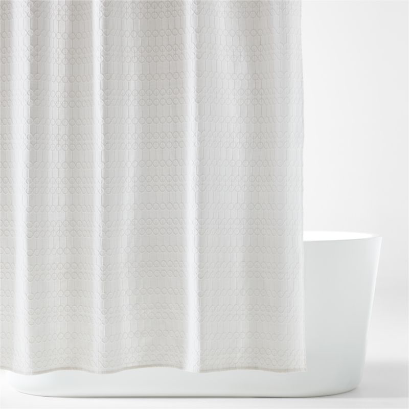 Emery Organic Cotton Matelasse Shower Curtain