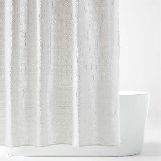 Emery Organic Cotton Matelasse Shower Curtain