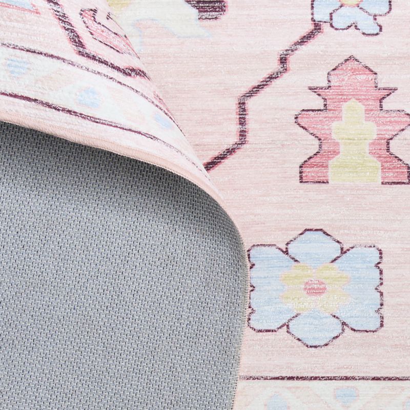 Emery Pink Floral Washable Kids Area Rug 4'x6' - image 3 of 5