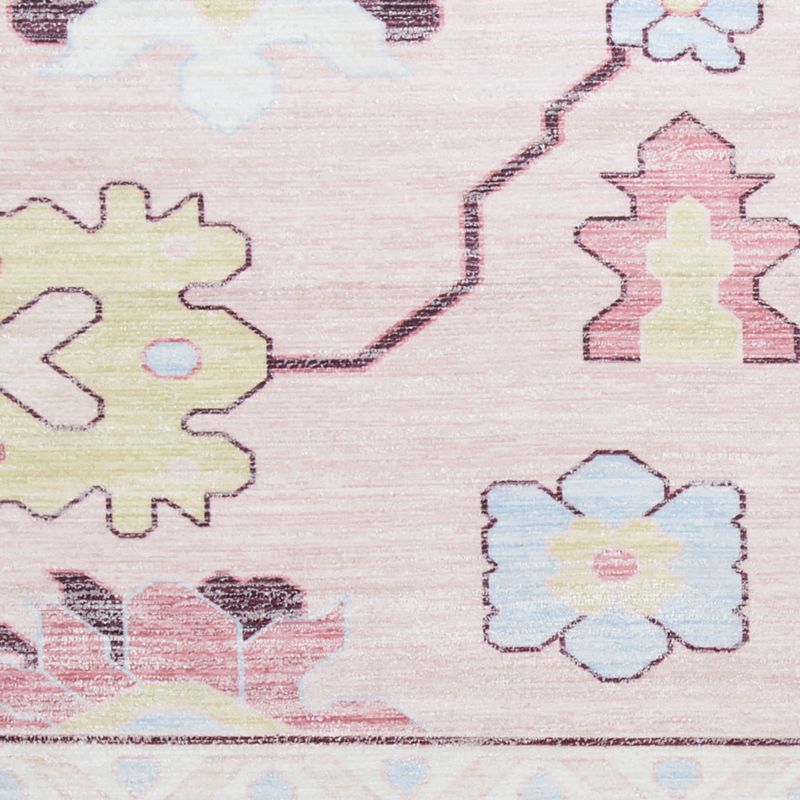Emery Pink Floral Washable Kids Area Rug 4'x6' - image 2 of 5