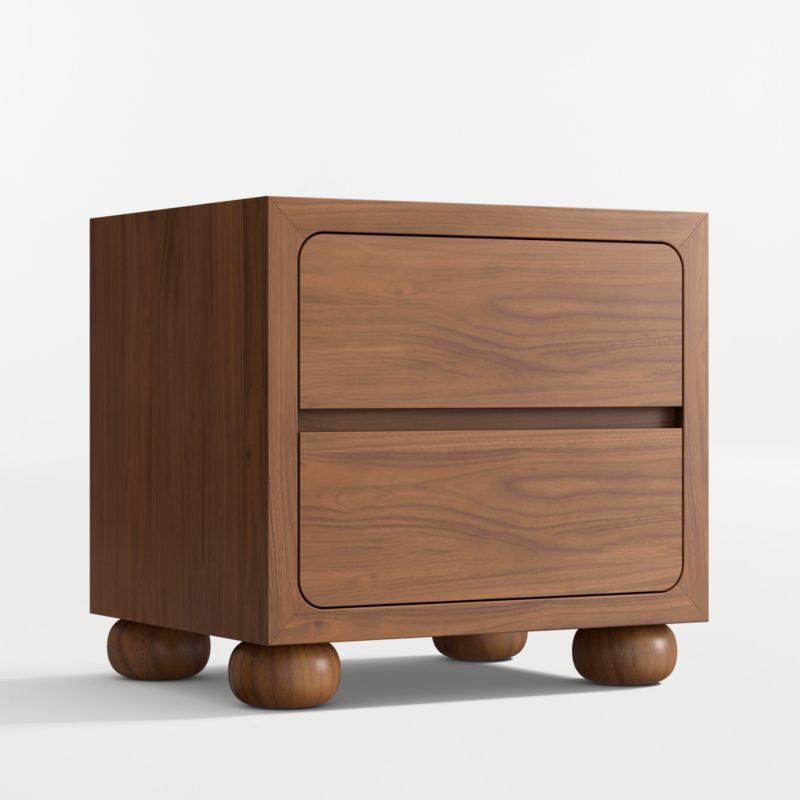 Set of 2 Emery 23" Walnut Wood 2-Drawer Kids Nightstand - image 2 of 7